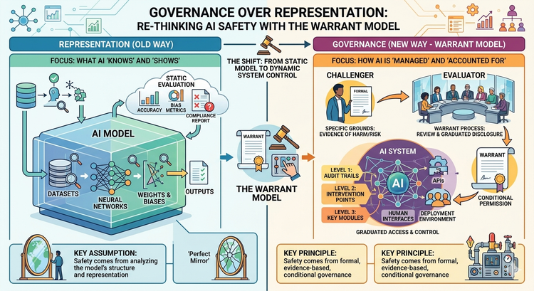Governance over Representation: Re-thinking AI Safety with the Warrant Model